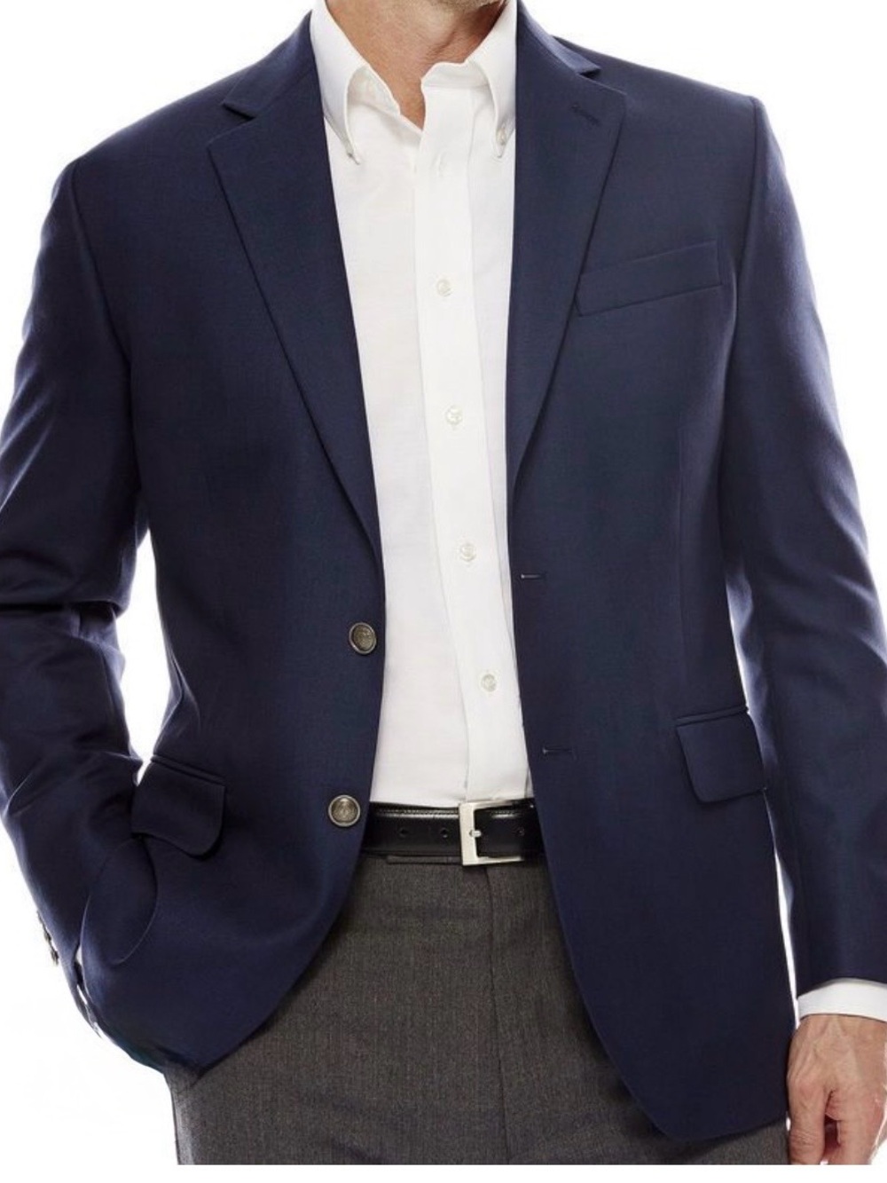 Stafford Executive Pure New Wool Blue 2-Button Blazer Sport Coat Men's Size 40R